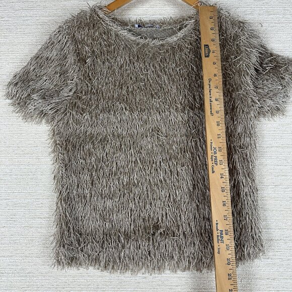 Zara Trafaluc eyelash Fringe Short Sleeve Top M Fairy Grunge Baddie Punk Rocker - Picture 9 of 10
